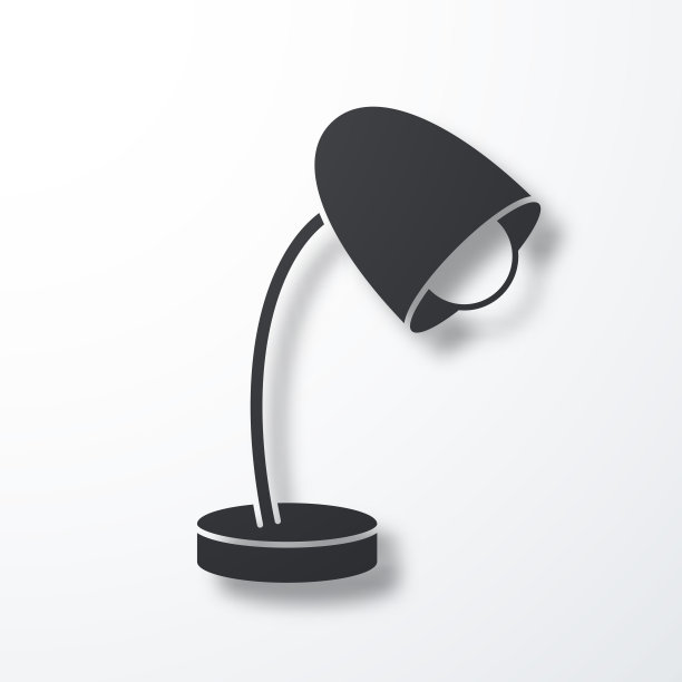 台灯。白色背景上的阴影图标图片下载