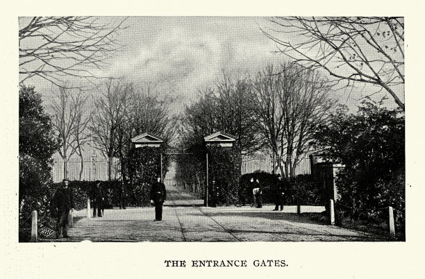 《保健史》，19世纪90年代，汉普郡戈斯波特，哈斯拉皇家海军医院大门图片下载