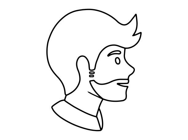人物头像线条艺术插画。成人女性头像线条艺术。成人男性头像线条艺术。手绘头像线条艺术插画。黑白头像插画。男性人物头像图标插画图片下载