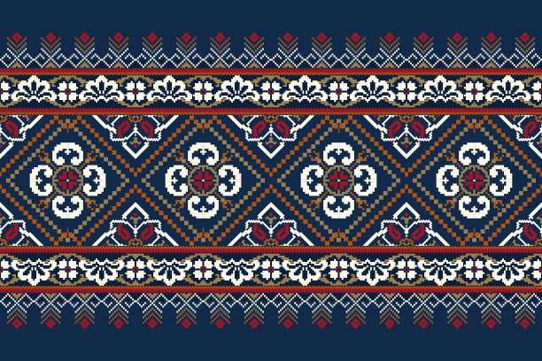 锦缎花十字绣图片下载