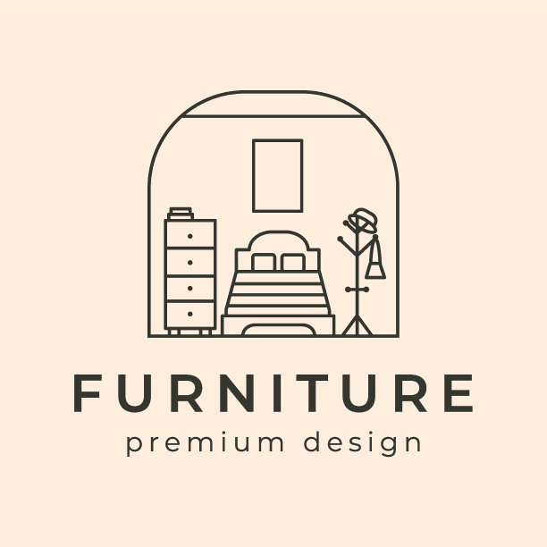 家具室内标志线条艺术矢量符号插图设计图片下载