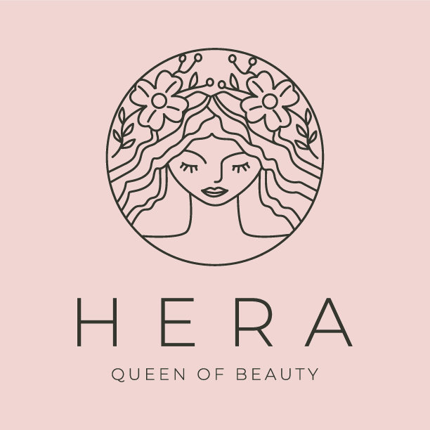 美女脸标志矢量极简插画设计，线条艺术风格图片下载