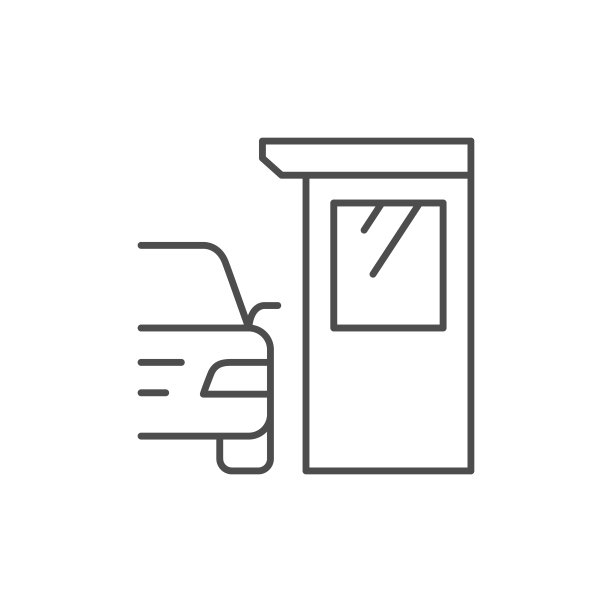 停车亭线轮廓图标图片下载