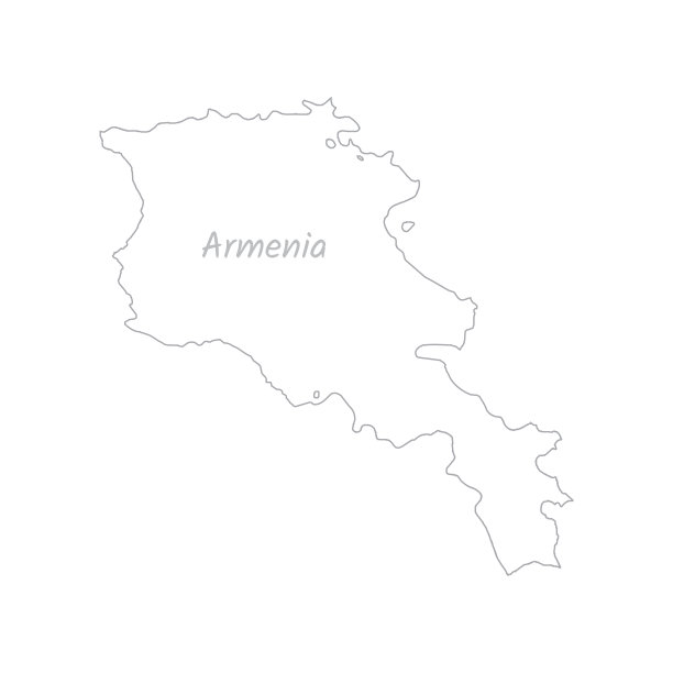 亚美尼亚地图手绘简单风格化。隔离在白色背景矢量插图EPS10图片下载