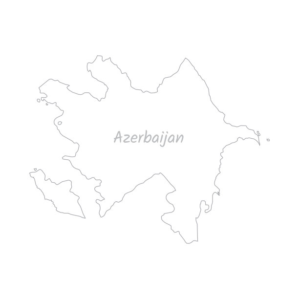 阿塞拜疆地图手绘简单风格化。隔离在白色背景矢量插图EPS10图片下载