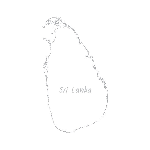 斯里兰卡地图手绘简单风格化。隔离在白色背景矢量插图EPS10图片下载