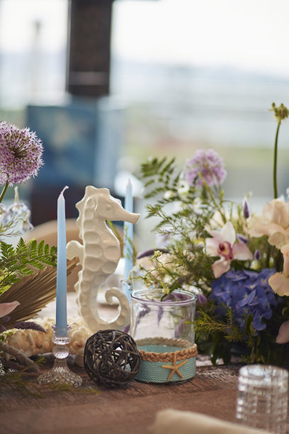 浪漫和海洋主题的装饰。库存图片图片下载