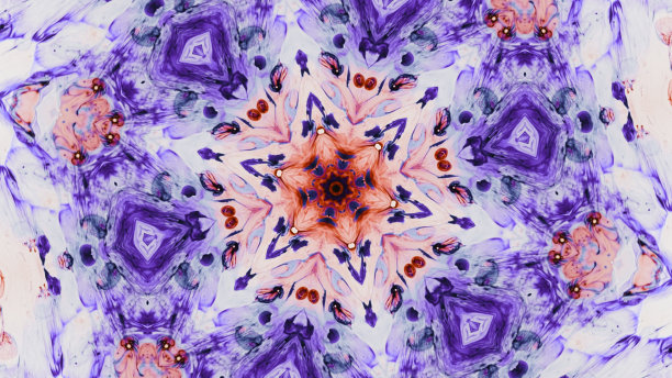 画万花筒抽象背景蓝红色图片下载