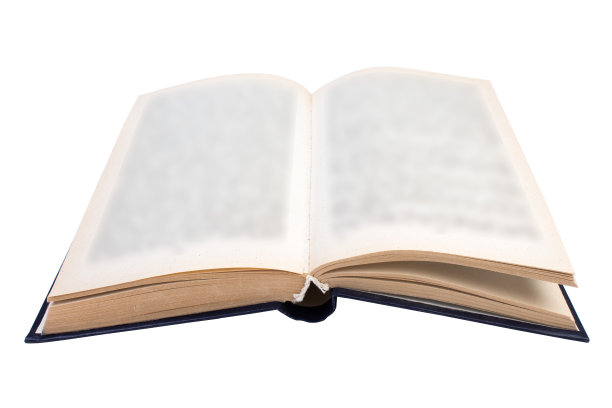 打开的书孤立在白色背景上。文本的复制空间。图片下载