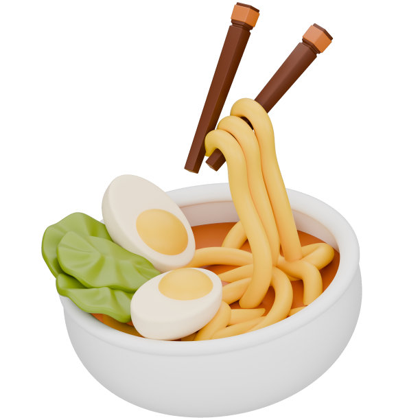 3 d面条。3d渲染插图孤立的白色背景与食物主题。图片下载