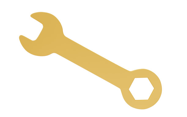 三维扳手隔离在白色背景。简单维修图标图片下载