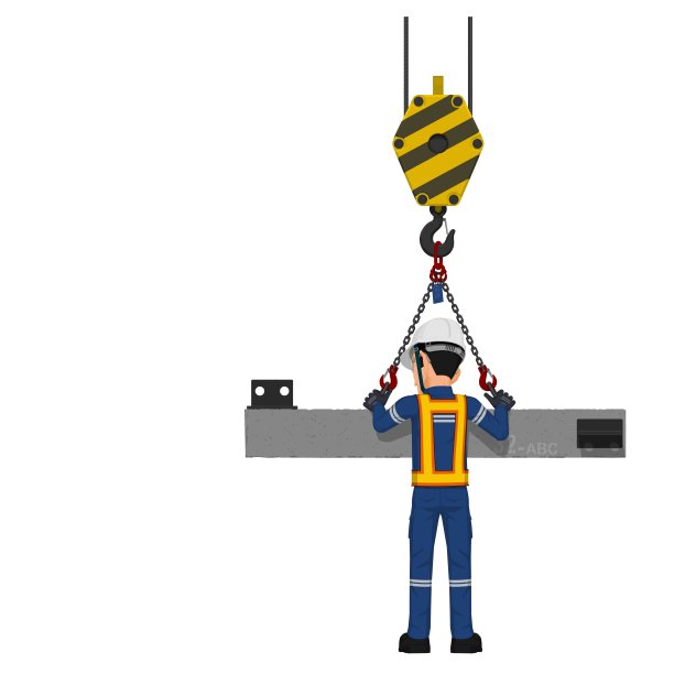 一名工人正在检查吊索，确保吊索角度正确图片下载