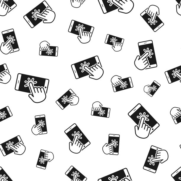 手触屏智能手机。无缝模式。白色背景的图标图片下载