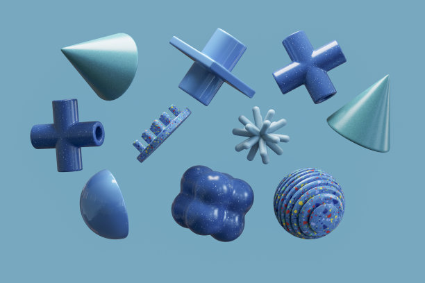 三维几何形状抽象背景图片下载