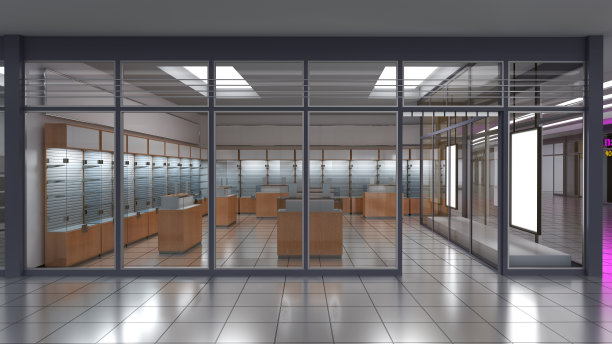 商店立面采用玻璃店面图片下载