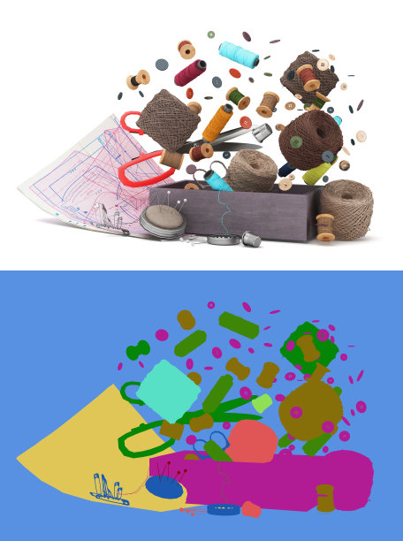 新的缝纫配件3d渲染白色与阿尔法图片下载