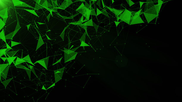 在角落黄金动态数字表面黑色背景，几何形状与黄金线条粒子未来的背景。本空间图片下载