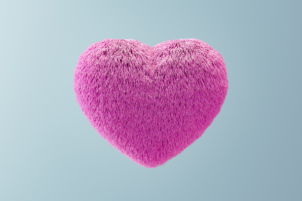 蓬松的心形，情人节概念图片下载