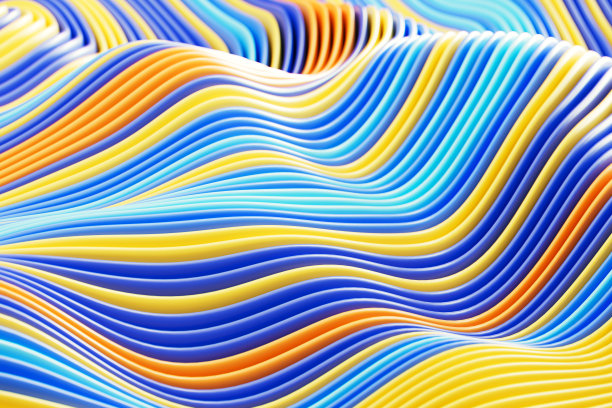 抽象多色波浪表面的抽象背景。动态柔软的运动。波的形状。图片下载