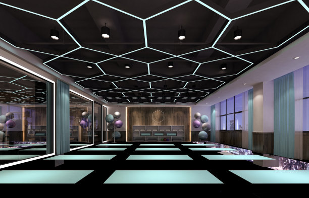 3d渲染健身健身房普拉提中心图片下载