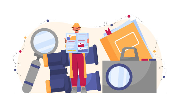 用放大镜侦测矢量图片下载