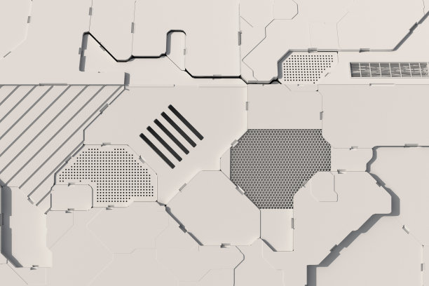 科幻白色面板背景与阴影图片下载