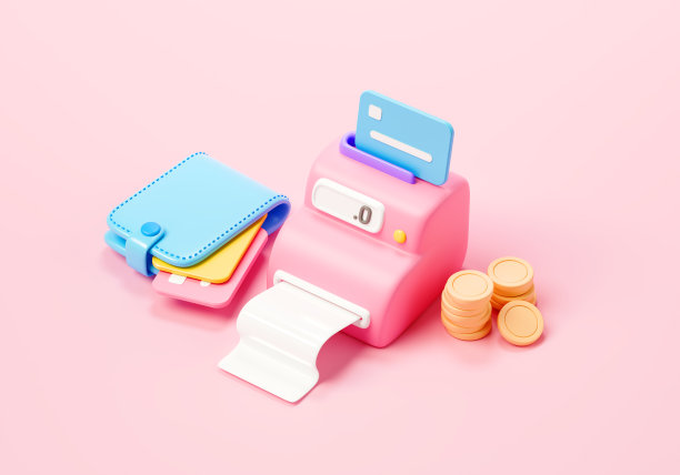 POS终端实现非接触式支付，互联网银行概念。数字支付或网上转账服务。3d渲染图图片下载