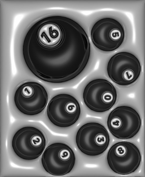 抽象黑白3D充气效果吉祥数字球图案背景图片下载