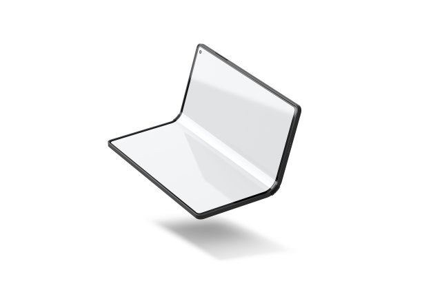 空白的白色柔性书电话显示半打开的模型图片下载