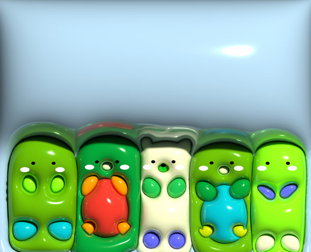 抽象卡通可爱的宠物宝宝充气效果3D图案背景图片下载