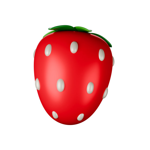 卡通风格的草莓3D。图片下载