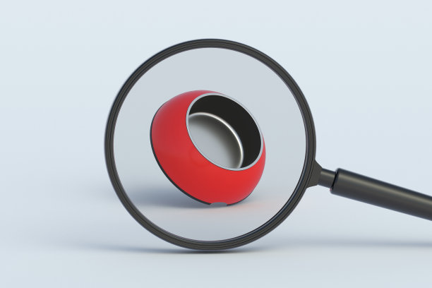 放大镜后面的宠物碗。三维渲染图片下载