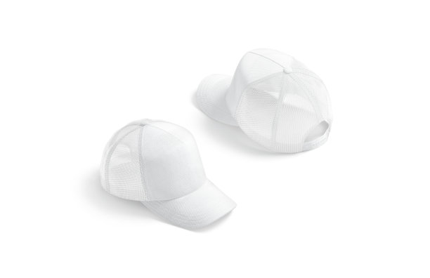 白色卡车司机帽子模型，后视图图片下载