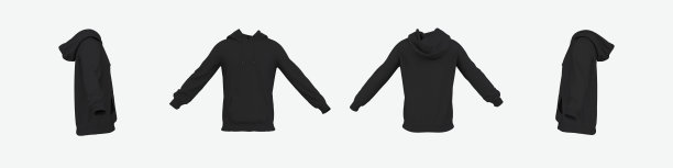 黑色连帽衫集3d图像图片下载