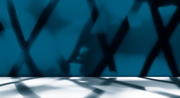 蓝色背景呈现抽象工作室青色模板商务厨房房子桌子建筑光空间墙室内房间植物阴影窗书桌地板酒吧混凝土梯度石平台图片下载