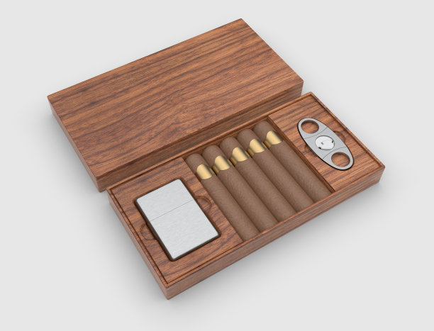 空白雪茄切割机打火机盒模板图片下载