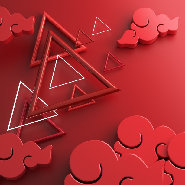 中国新年背景。3 d演示。3 d渲染。红色设计。图片下载