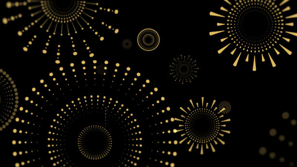 春节的背景是金色的烟花图片下载