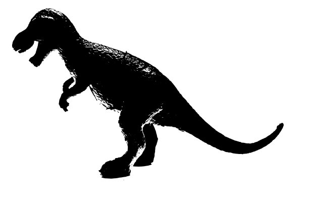 黑色恐龙剪影孤立在白色的背景，模型的霸王龙玩具图片下载