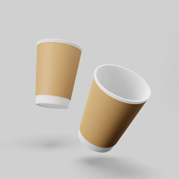 制作纸质咖啡杯的模型，品牌展示。图片下载