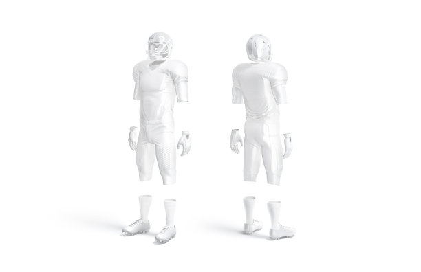 空白的美国足球制服模型，侧面和背面的看法图片下载