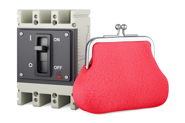 带有硬币钱包的断路器，3D渲染图片下载