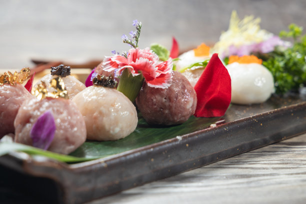 高端火锅食材，什锦手工肉丸拼盘拍照素材图片下载