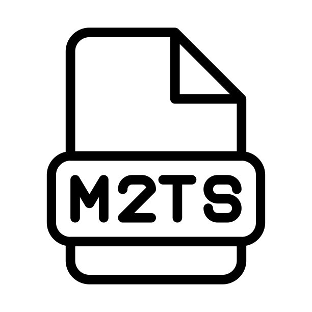 M2ts文件图标。类型文件符号轮廓符号设计，图标格式类型数据。矢量插图。图片下载