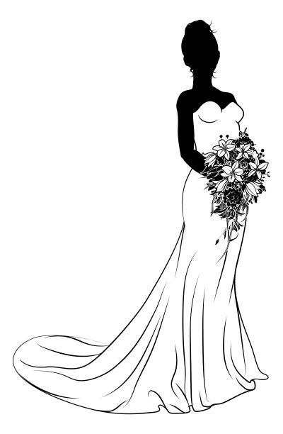 新娘新娘婚纱剪影女子设计图片下载