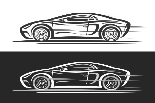 矢量标志为跑车图片下载