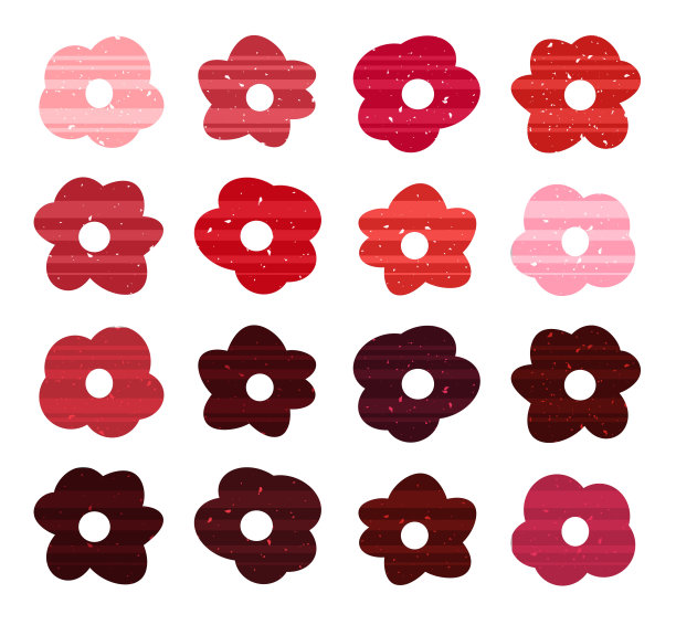 花卉插图(红色)图片下载