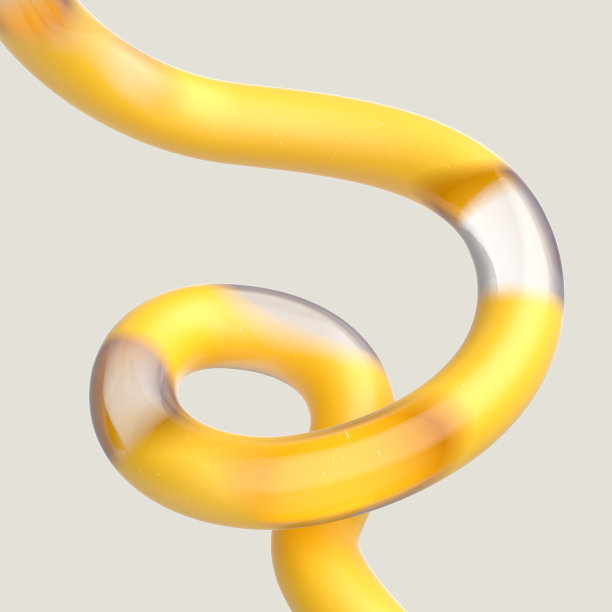 可爱俏皮的弯弯曲曲线。抽象古怪的螺旋三维形状图片下载