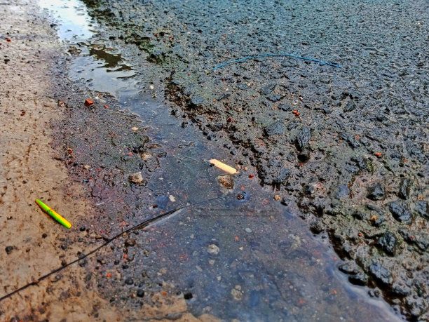 柏油路被雨水打湿了图片下载