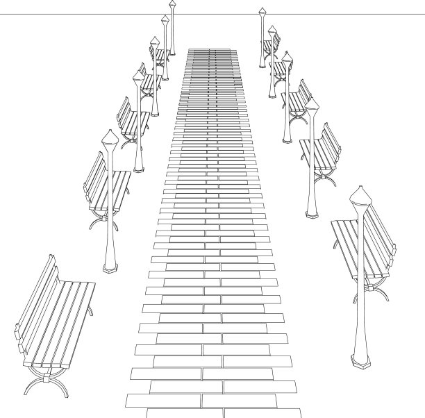 公园和景观项目的3D插图图片下载